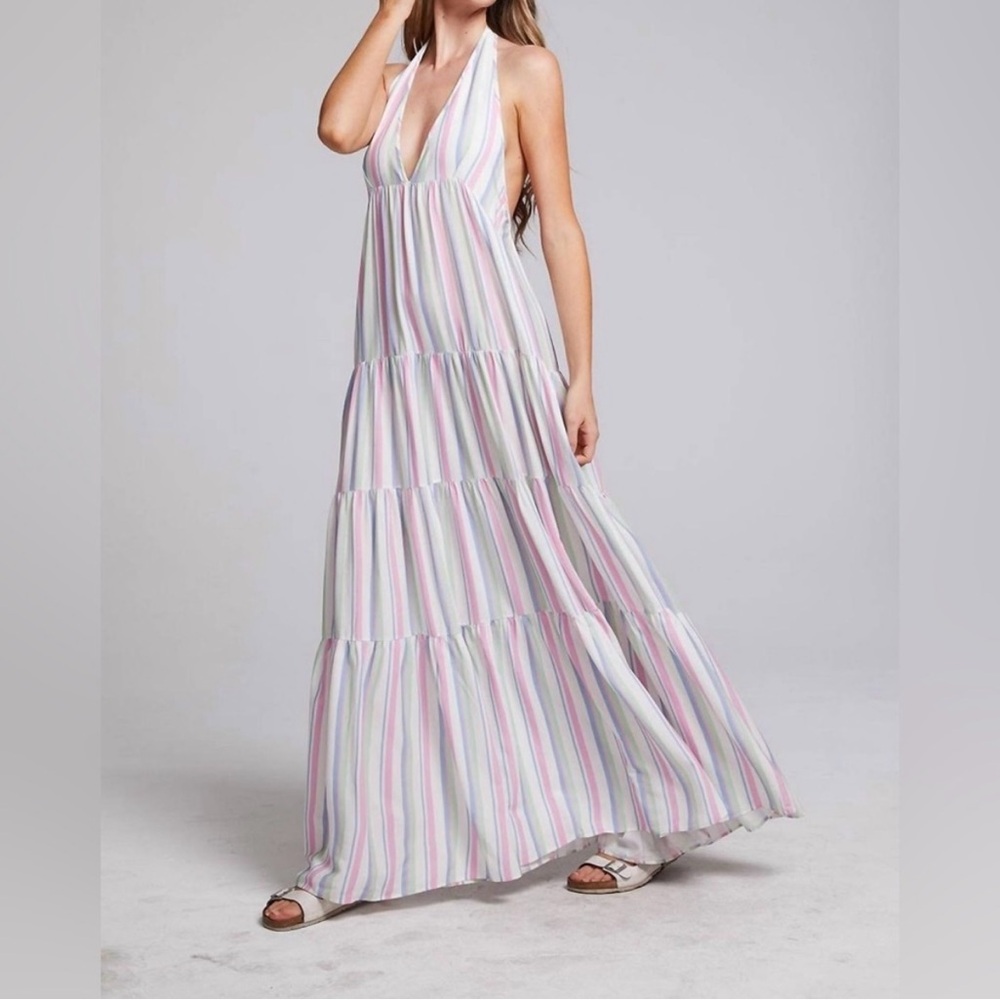 Chaser Brand Striped Halter Maxi Dress - Picture 3 of 6